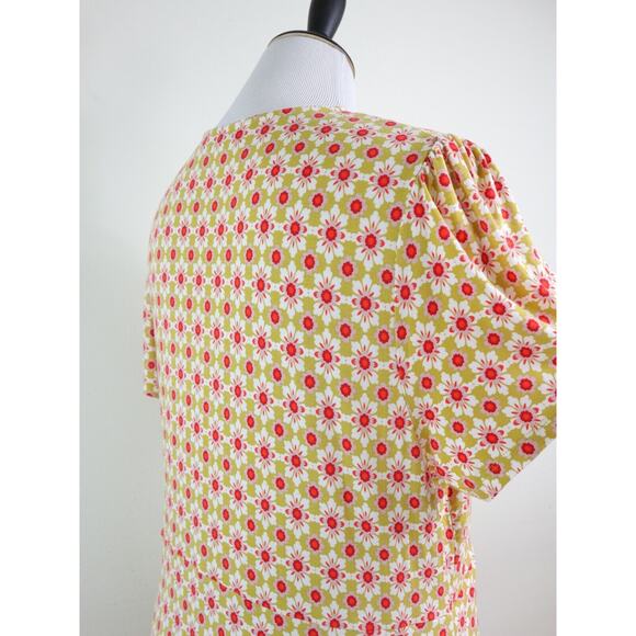 Boden US 20/22 Crew Neck Jersey Dress Yellow Red Floral - Picture 6 of 11